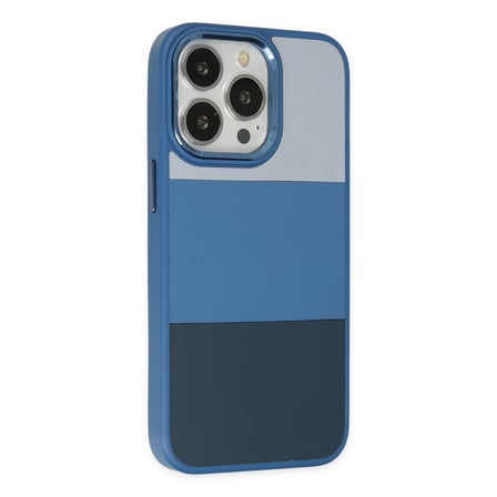 iPhone 14 Pro Max Kılıf King Kapak - Açık Mavi-Lacivert