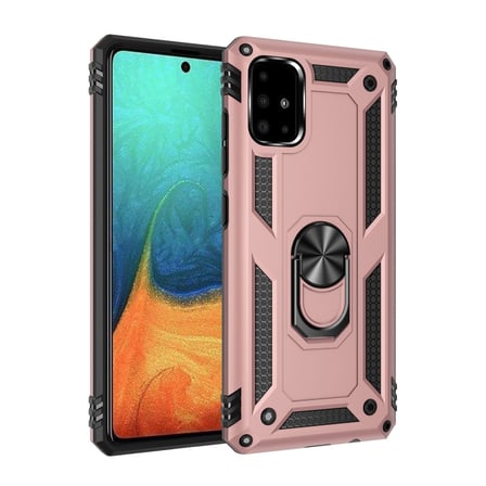 Galaxy A71 Kılıf Sofya Yüzüklü Silikon Kapak - Rose