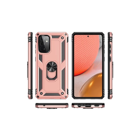 Galaxy A72 Kılıf Sofya Yüzüklü Silikon Kapak - Rose