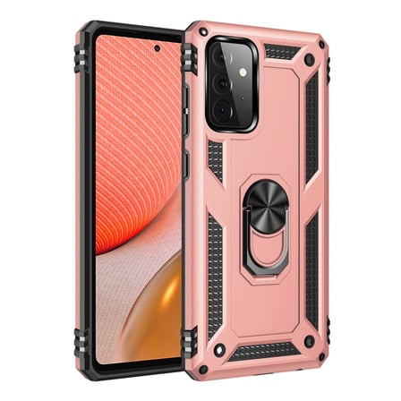 Galaxy A72 Kılıf Sofya Yüzüklü Silikon Kapak - Rose
