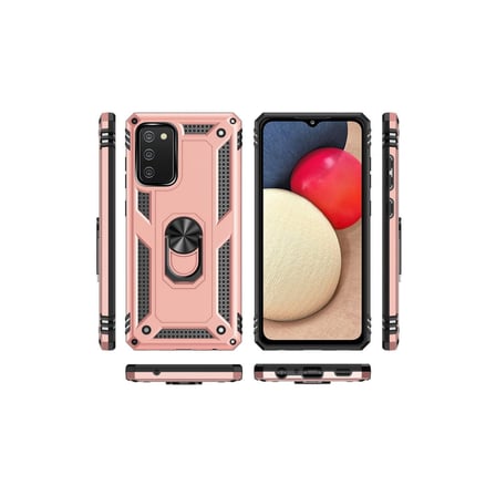 Galaxy A03S Kılıf Sofya Yüzüklü Silikon Kapak - Rose