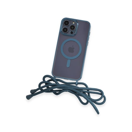 iPhone 12 Pro Max Kılıf Divo Lazer Askılı Magsafe Kapak - Sierra Blue