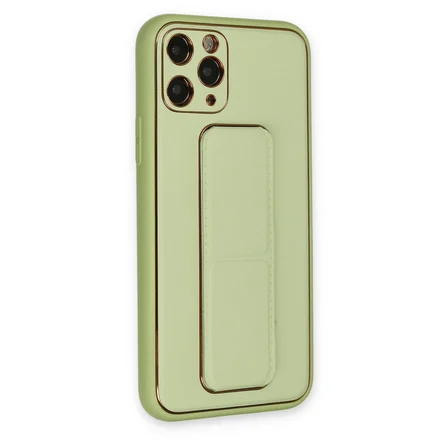iPhone 11 Pro Kılıf Coco Deri Standlı Kapak - Su Yeşili