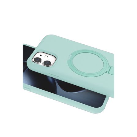 iPhone 11 Regal Magsafe Standlı Kapak - Su Yeşili