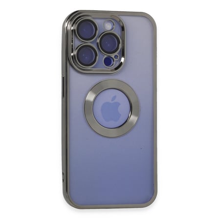 Apple iPhone 15 Pro Uyumlu Kılıf Slot Silikon - Titan Gri