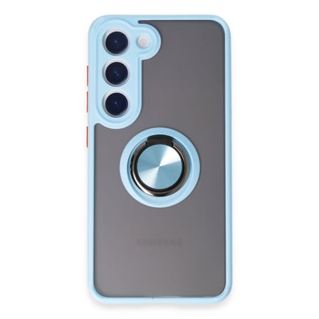 Galaxy S23 Kılıf Montreal Yüzüklü Silikon Kapak - Buz Mavi