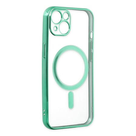iPhone 14 Plus Kılıf Magneticsafe Lazer Silikon - Haki Yeşil