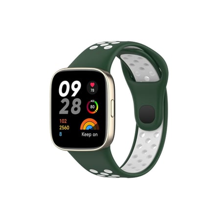 Watch 3 Spor Delikli Kordon - Haki Yeşil-Beyaz