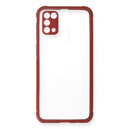 Galaxy M31 Kılıf Miami Şeffaf Silikon - Fuşya