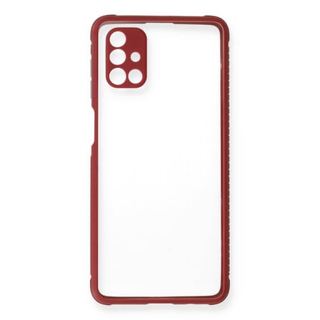 Galaxy M51 Kılıf Miami Şeffaf Silikon - Fuşya