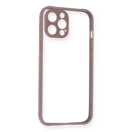 iPhone 12 Pro Max Kılıf Miami Şeffaf Silikon - Açık Mor