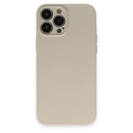 iPhone 13 Pro Kılıf Nano içi Kadife Silikon - Bej