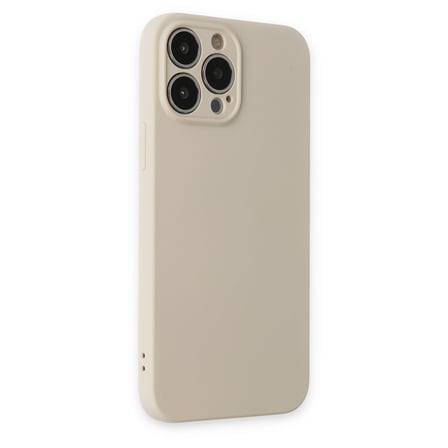 iPhone 13 Pro Kılıf Nano içi Kadife Silikon - Bej