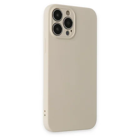 iPhone 13 Pro Kılıf Nano içi Kadife Silikon - Bej