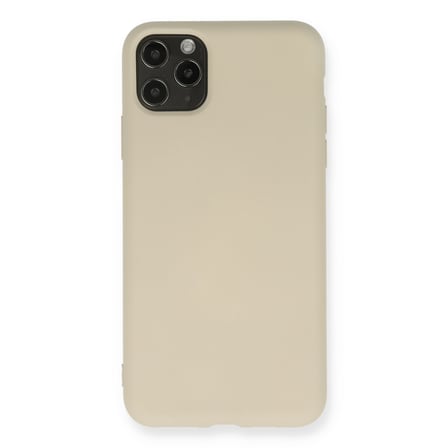 iPhone 11 Pro Max Kılıf Nano içi Kadife Silikon - Bej