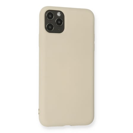 iPhone 11 Pro Max Kılıf Nano içi Kadife Silikon - Bej