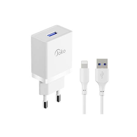 JK77 12W + PX17 1M 2.4A Usb to Lightning Kablolu PD Şarj Cihazı