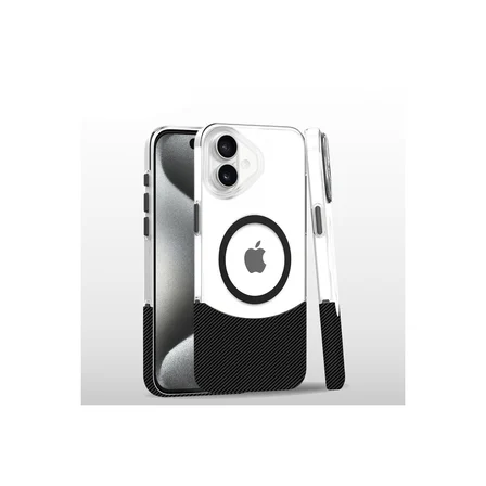 iPhone 16 Carbon Puzzle Magsafe Kapak - Siyah