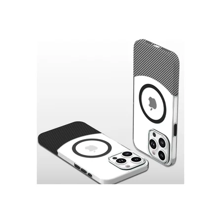iPhone 16 Carbon Puzzle Magsafe Kapak - Siyah