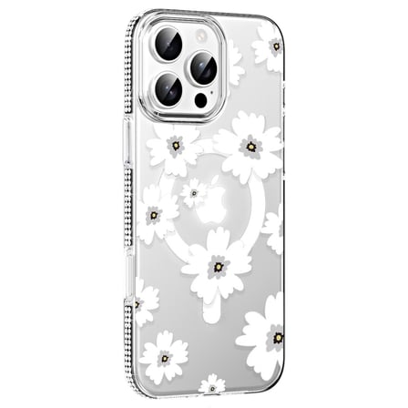 iPhone 16 Pro Max Floral Magsafe Kapak - Beyaz