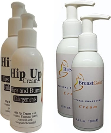 Hip Up Hipup Kalça Kaldırma,büyütme,sıkılaştırıcı Krem 120 ml 2AD+BREASTGAIN Toparrlayıcı Göğüs Kremi 2AD