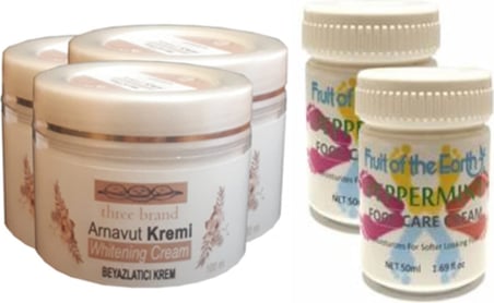 Hintohu Three Brand 100ML Arnavut Aklıkkremi 3AD+FOOT Carecream 50ML Ayakbakımkremi Naneferahlığıve