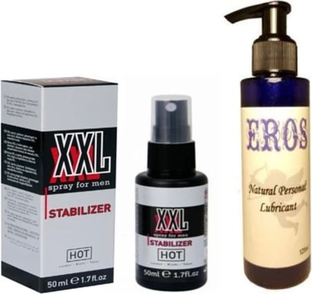 Eros Mucizevi Hot Xxl Peak Power For Men Sprey 50 ml Eros Natural Lubricant 125ML
