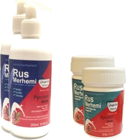Rus Merhemi Tüy Dökücü  Rus Merhemi 250   ml  2Adet+Genital Bölge Merhemi 50   ml  2Adet Olegovich - 000031KI