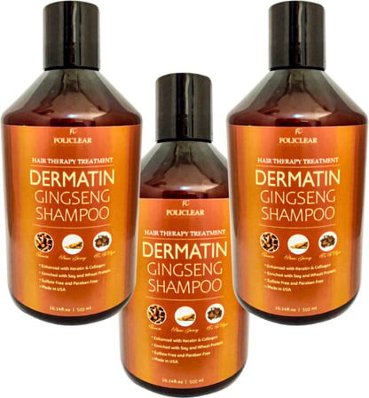 Policlear Dermatin Shampoo Ginsengli Özel Bakım Şampuanı 500 ml x 3 adet + Jel