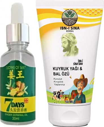 7days Saç Serumu + Ibn-I Sina Kuyruk Yağlı Bal Özlü Bay Bayan Yüzkremi 50 ml