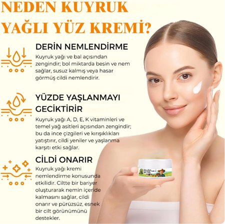 Ibn-I Sina 50 ml Kavanoz Kuyruk Yağı ve Bal Özü / Yüz Bakım Kremi
