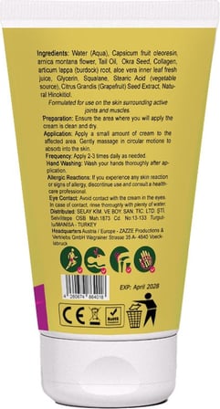 Percutane Vücut Ağrı Yönetimi Için Hızlı ve Etkili Masaj Bakım Kremi 50 ml / Çörek Otu Yağı Hediye