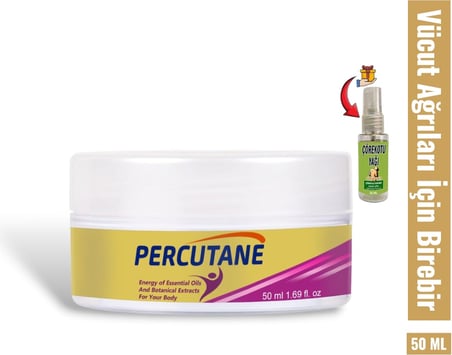 Percutane Hızlı Etkili Rahatlatıcı Ağrı Giderici Masaj Kremi 50 ml / Çörek Otu Yağı 30 ml Hediye