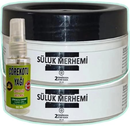 Sülük Merhemi Bakım Kremi 2X50 Ml+30 ml Çörek Otu Yağ ile