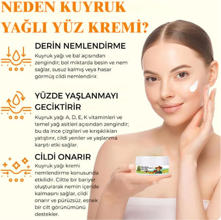 Ibn-I Sina 2 Adet 50 ml Kavanoz Kuyruk Yağı ve Bal Özü / Yüz Bakım Kremi