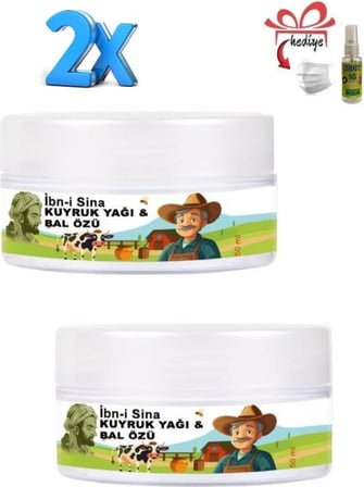 Ibn-I Sina Vücudunuza Teskin Edici Kuyruk Yağı&bal Özü Bakım Kremi 50 ml x 2 Ad + Çörek Otu Yağ ile