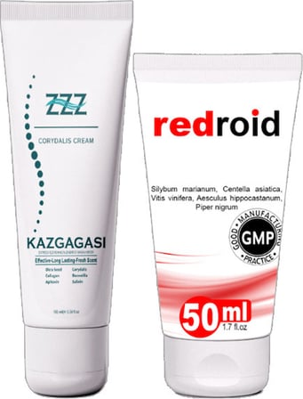 ZZZ 2 Tane Kaz Gagası Corydalis 100 ml Sırt Bel Kas Kısmi Kullanım Kremi + 2 Tane Redroid 50 ml Kremi