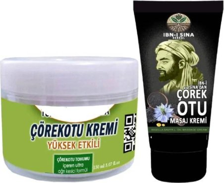 Çörek Otu Masaj Bakım Kremi 150 Ml+Ibn-I Sina Çörek Otu Kremi 50 ml