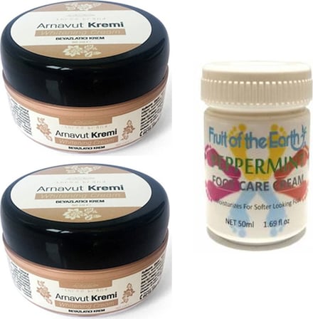 Three Brand 50ML Arnavut Aklık Kremi 2 Adet +Foot Care Cream Cooling Peppermint 50 ml Ayak Bakım Kremi Nane Ferahlığıvekokusu 1 Adet