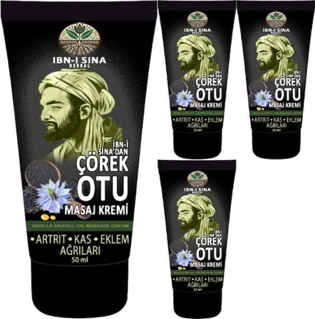 Ibn-I Sina Çörek Otu Kremi 4 Adet 50 ml / Masaj Kremi