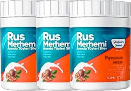 Süper Glegnd Turquoise Tüylere Krem 3 Adet Ceviz & Ceviz Sütü Russ Merhemi 50 ml