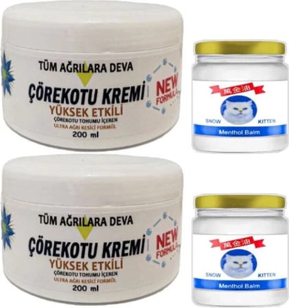 Çörek Otu Kremi Xl Boy 2X200 Ml+Snow Kitten 2X50 ml Menthol Balm