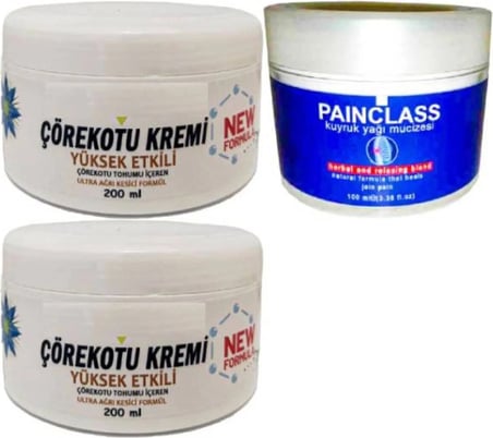 Çörek Otu Kremi Xl Boy Kremi 2X200 Ml+Painclass Kuyruk Yağı 100 ml Kremi
