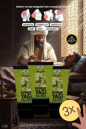 İbn-i Sina Kuyruk Yağı Mucizesi Vücut Diz İskelet İçin Masaj Kremi 3 Adet