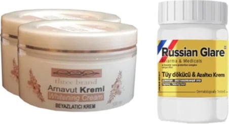 Three Brand 100 ml Arnavut  Kremi 2 Ad + Russıan Glare Tüy Dökücü Azaltıcı Merhem 50ML 1 Ad