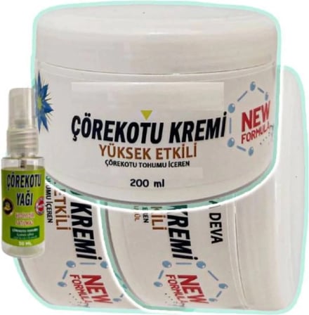 Çörek Otu Masaj Bakım Kremi 3X200 Ml+30 ml Çörek Otu Yağ ile