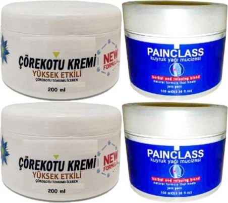Süper Çörek Otu Kremi Xl Boy Krem 2X200 Ml+Painclass Kuyruk Yağı 2X100 ml Kremi