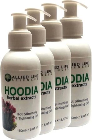 Allied Life Sciences Hoodia Herbal Extracts Hot Slimming & Tightening Gel 150 ml x 4 Adet