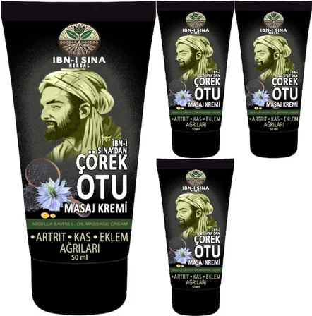 İbn-i Sina Herbal 4 Adet Ibn-I Sina Çörek Otu Kremi 50 ml Masaj