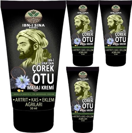 İbn-i Sina Herbal 4 Adet Ibn-I Sina Çörek Otu Kremi 50 ml Masaj